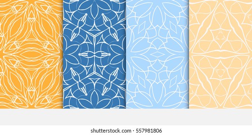 set of fancy floral seamless pattern. vector illustration. For design, wallpaper, invitation