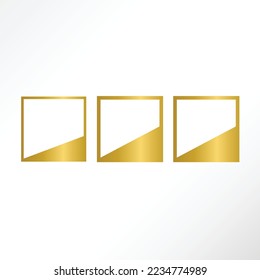 Set of fancy gold frame.