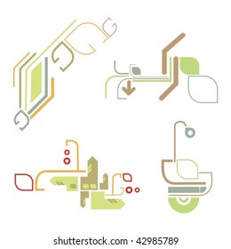 A set of fancy urban design elements, vector series.