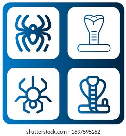 Set of fang icons. Such as Spider, Cobra , fang icons