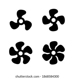 Set of fans or propellers signs. Vector illustration