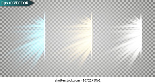 Set of fantastic magic portals. Futuristic teleportals. Light effect. Rays of light of a night scene and sparks on a transparent background. Light effect of an empty podium. Disco club, dance floor.
