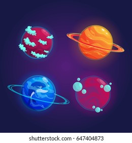 A set of fantastic planets for the design of games, applications. Elements of games.