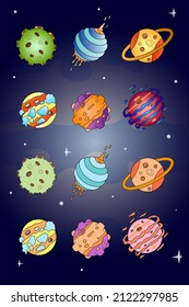 Set of fantastic planets in a space