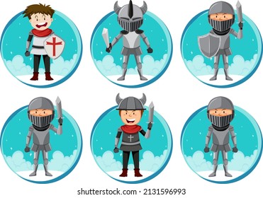 A set of Fantasy character on white background illustration