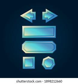Satz fantasy Diamonds glänzendes 2D-Spiel auf Knopfsymbol für Gui-Elemente Vektorgrafik-Vektorgrafik
