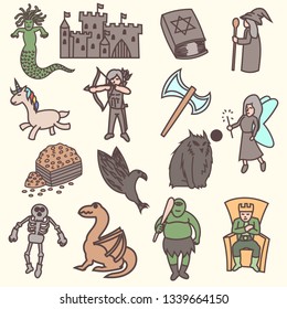 Set of Fantasy doodles