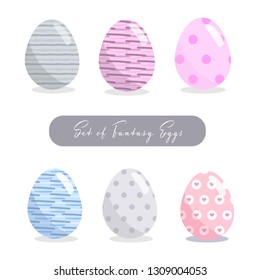 Set of fantasy eggs for Easter's Day vector illustration.