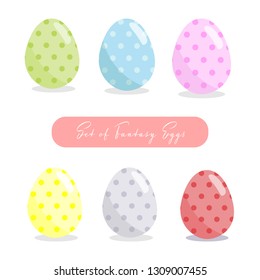 Set of fantasy eggs for Easter's Day vector illustration.