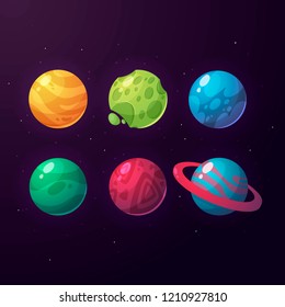 A set of fantasy planets for the design of games and applications.