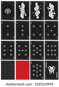 set of fantasy playing cards peak vector illustration