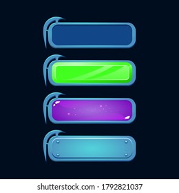 Set of fantasy RPG game button vector illustration