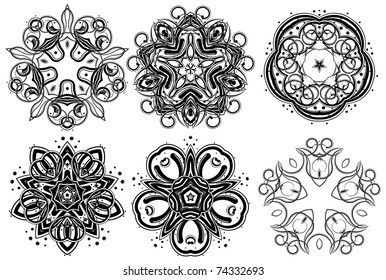 Set of fantasy style design elements