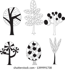 Set of fantasy tree cartoon 2