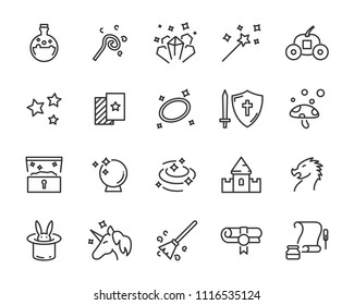 set of fantasy vector icons