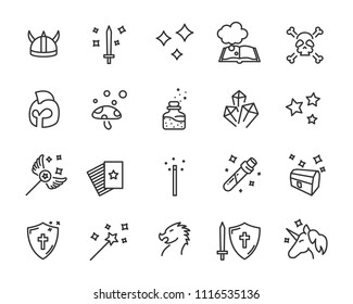 Set Fantasy Vector Icons Stock Vector (Royalty Free) 1116535136 ...