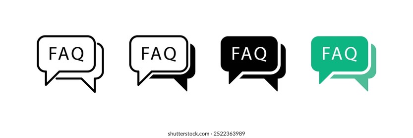 set of FAQ icon bulbs text vector design illustration isolated white background