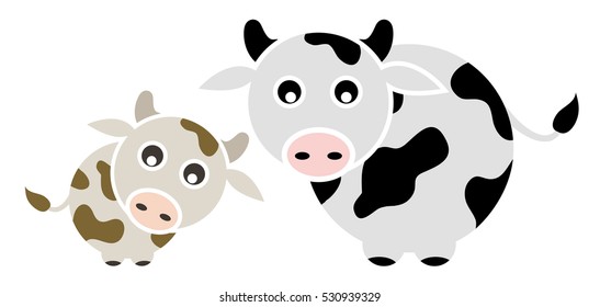 Set Farm Animal Cow Vector Illustration Stock Vector (Royalty Free ...