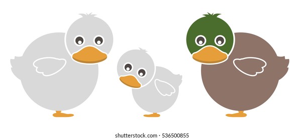 Set of Farm Animal - Duck, Vector illustration