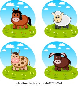 set of farm animals 