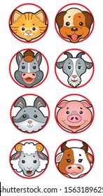  set farm animals pets vector