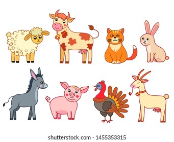 Set of farm animals, vector illustration