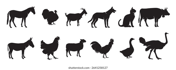 Set of farm animals vector illustration