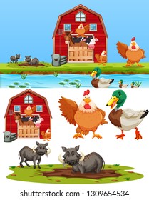 Set of farm element illustration