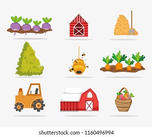 Set of farm icons
