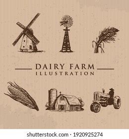 Set of farm icons vector illustration