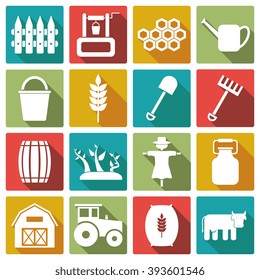 Set of farm icons. Vector illustration