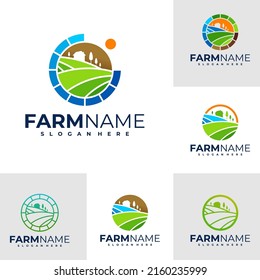 Set of Farm logo design vector, Creative Farm logo concepts template illustration.