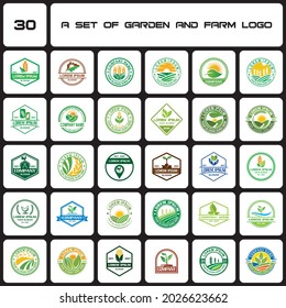 a set of farm logo , a set of environment logo 