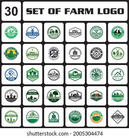 a set of farm logo , a set of nature logo