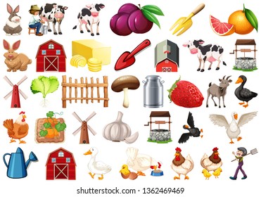 Set of farm objects set