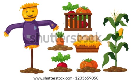 Set of farm product illustration