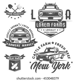 Set of farm truck for logo,emblems and design.
