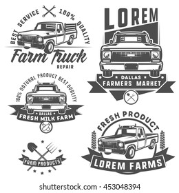 Set of farm truck for logo,emblems and design.
