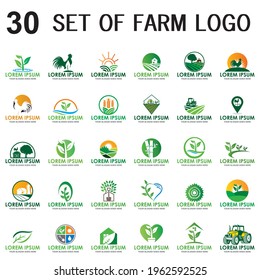 set of farm vector , set of agriculture logo