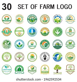 conjunto de vectores agrícolas , conjunto de logotipo agrícola