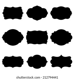 A set of farmes silhouette. Vector illustration.
