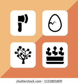  set with farming and gardening, egg, tree and plants vector icons for web and mobile app