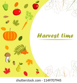 Set of farming harvest with your text, poster, card, banner
