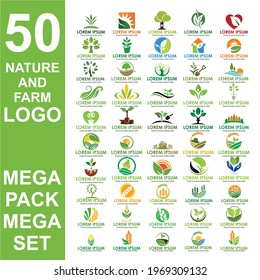 conjunto de logotipo agrícola , conjunto de vector natural