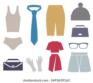 set of fashion accessories silhouette 