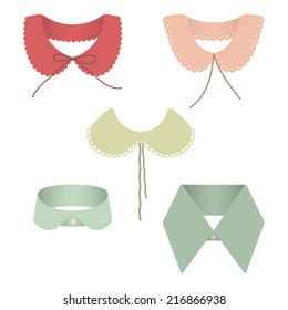 Set of fashion accessory; vintage style collars