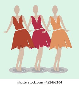 Set of fashion dolls.