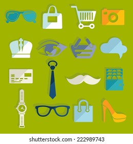 Set of fashion flat icons