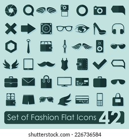 Set of fashion flat icons