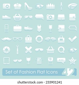 Set of fashion flat icons
